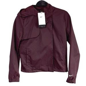 NEW Nike Repel‎ Burgundy Hooded Golf Jacket XS Waterproof Logo